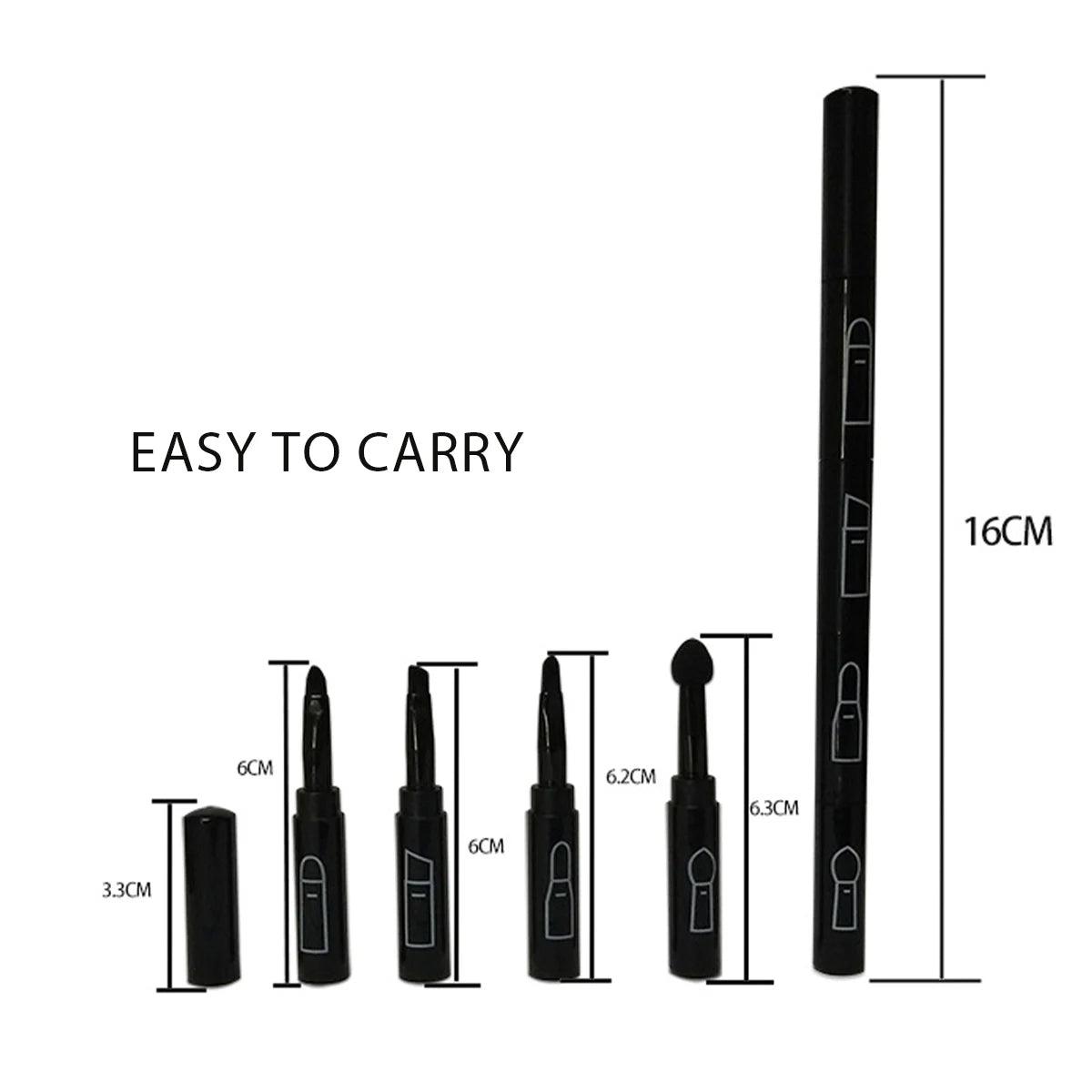 Mini 4-in-1 makeup brush, a multi-purpose, easy to carry out travel