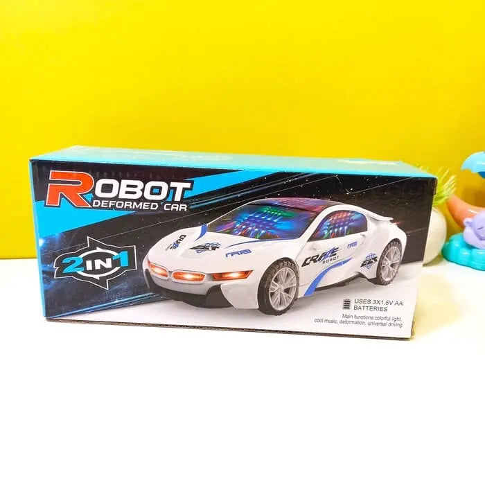 Exclusive Azadi Sale| Deformation Robot Car With Music & Lights