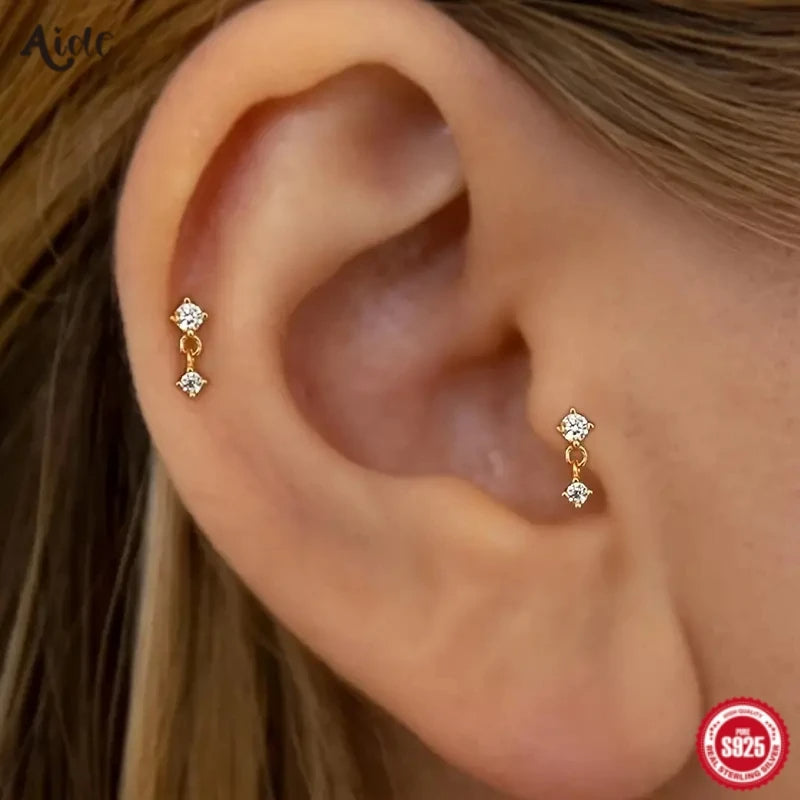 Flat Screw Back Drop Earrings For Women